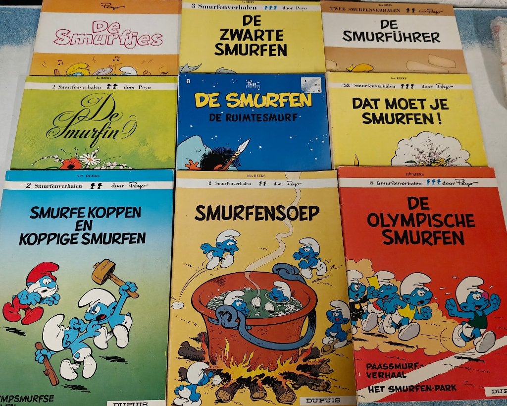 Grote verzameling strips De Smurfen Peyo, Meerdere stripboeken, Ophalen of Verzenden, Gelezen, Peyo