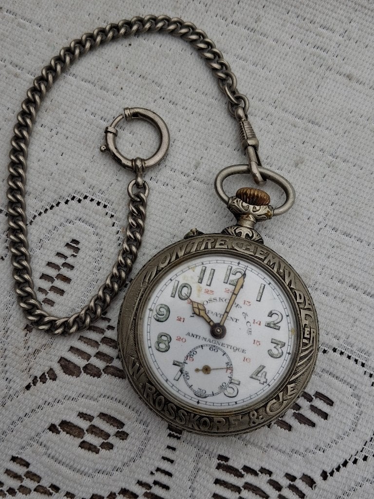 W. Rosskopf & Cie chemin de fer, Overige merken, Zakhorloge, Staal, Verzenden
