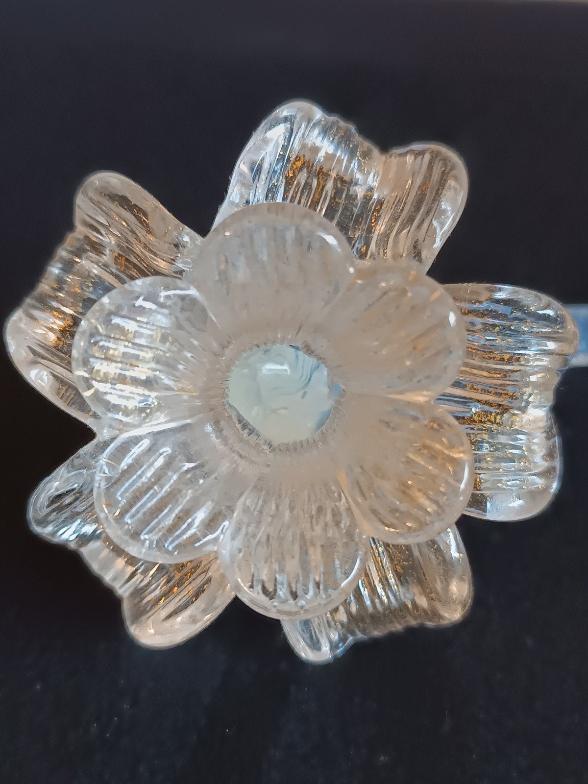 Italiaanse handgeblazen Murano Glas Bloem met goud accent, Antiek en Kunst, Ophalen of Verzenden