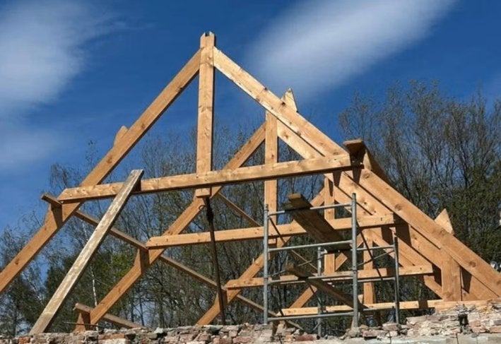 Grenen gegordingen, dakbalken, Doe-het-zelf en Bouw, Ophalen, Gebruikt, Minder dan 25 mm, Grenen