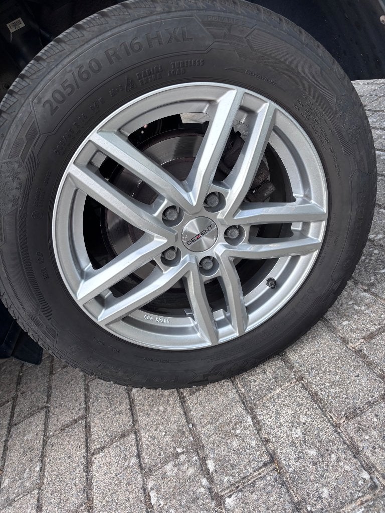 4 jantes alu Dezent 16” + pneus hiver Barum Polaris 5, Auto-onderdelen, Banden en Velgen, Ophalen, Gebruikt, 16 inch, Winterbanden
