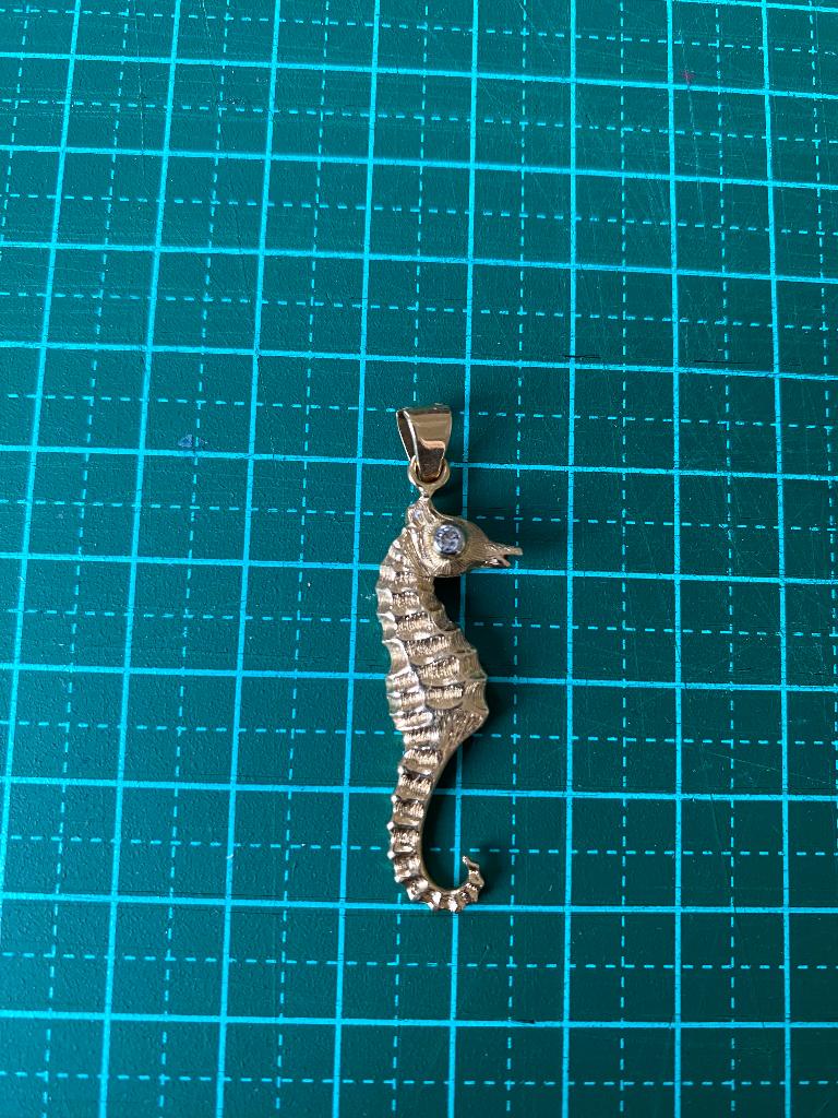 gouden hanger - zeepaardje, Enlèvement ou Envoi, Or, Comme neuf, Or