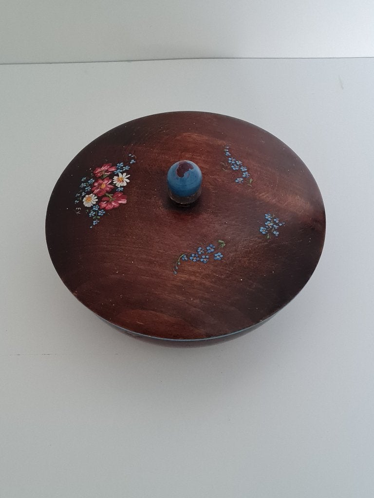 mooi houten rond kistje/juwelenkistje/ snuisterijdoosje, Ophalen of Verzenden