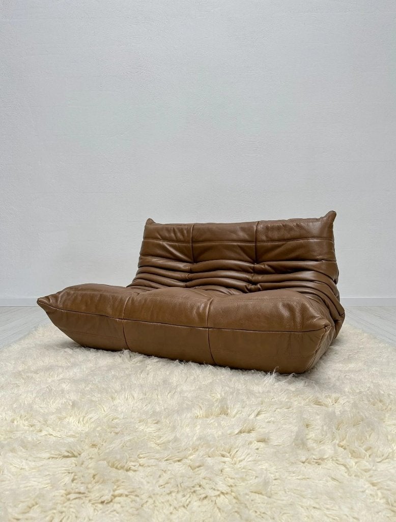 Togo 2 places Ligne Roset cuir marron Michel Ducaroy, Enlèvement