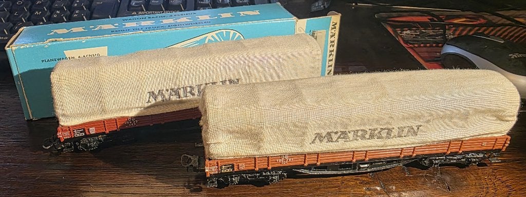 3450. 2 plaatwagens „Märklin” H0 Märklin., Ophalen of Verzenden, Gebruikt, Wagon, Märklin