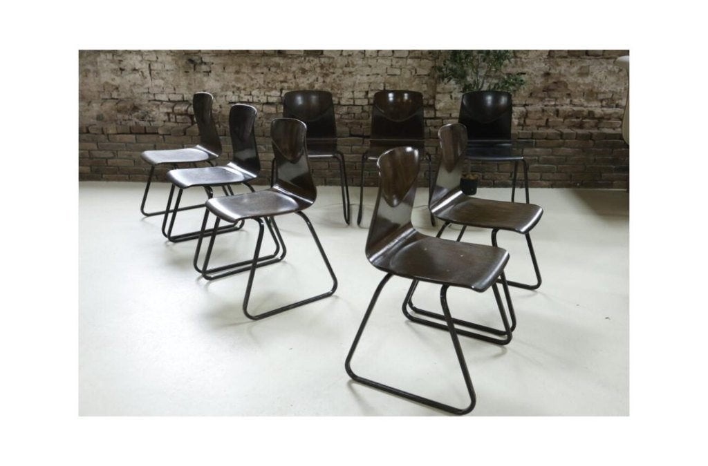 Vintage Galvanitas S23 Pagholz Sledeframe stoelen jaren 60, Ophalen