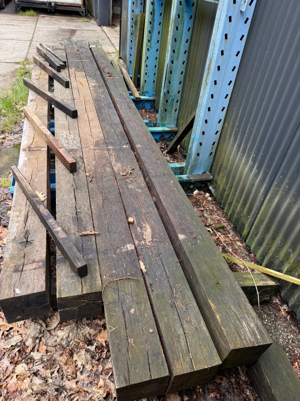 3 st oude eiken balken, Enlèvement, Comme neuf, Poutres, Bois dur