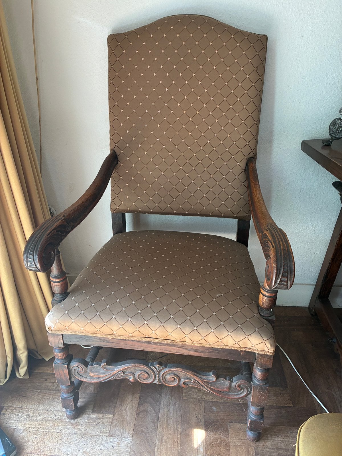 Salon stoel van ongeveer 140 jaar oud eikenhout, Antiek en Kunst, Ophalen