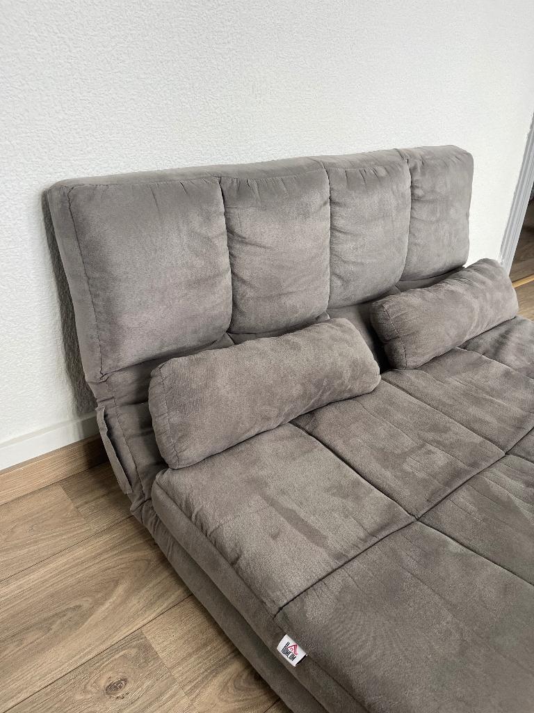 Chauffeuse convertible – dossier réglable, gris, bon état, Tissus, Moins de 75 cm, Enlèvement, Utilisé