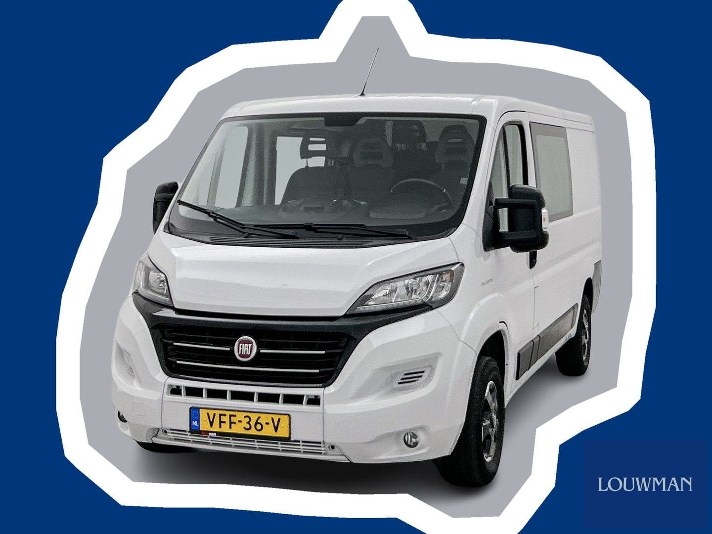 Fiat Ducato 30 2.3 MultiJet L2H1 DC Navigatie Dubbele cabine, Wit, Electronic Stability Program (ESP), Bedrijf, 193 g/km