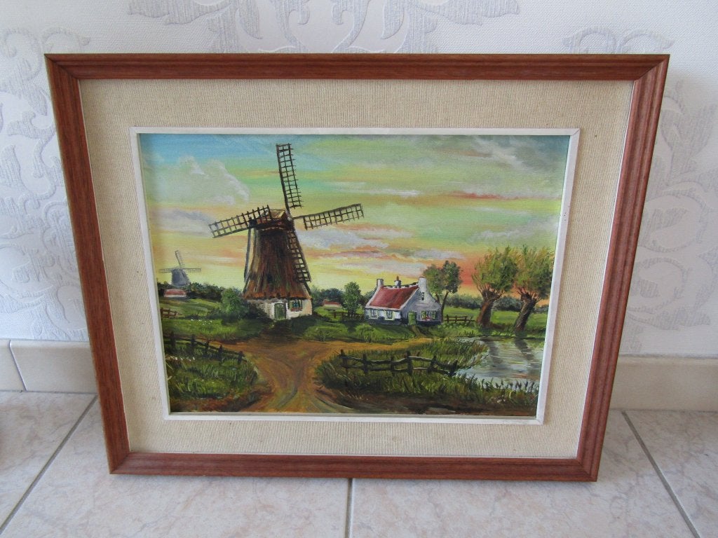 SCHILDERIJ * KLASSIEK LANDSCHAP *., Antiek en Kunst, Ophalen, Doek, Gesigneerd, Landschap