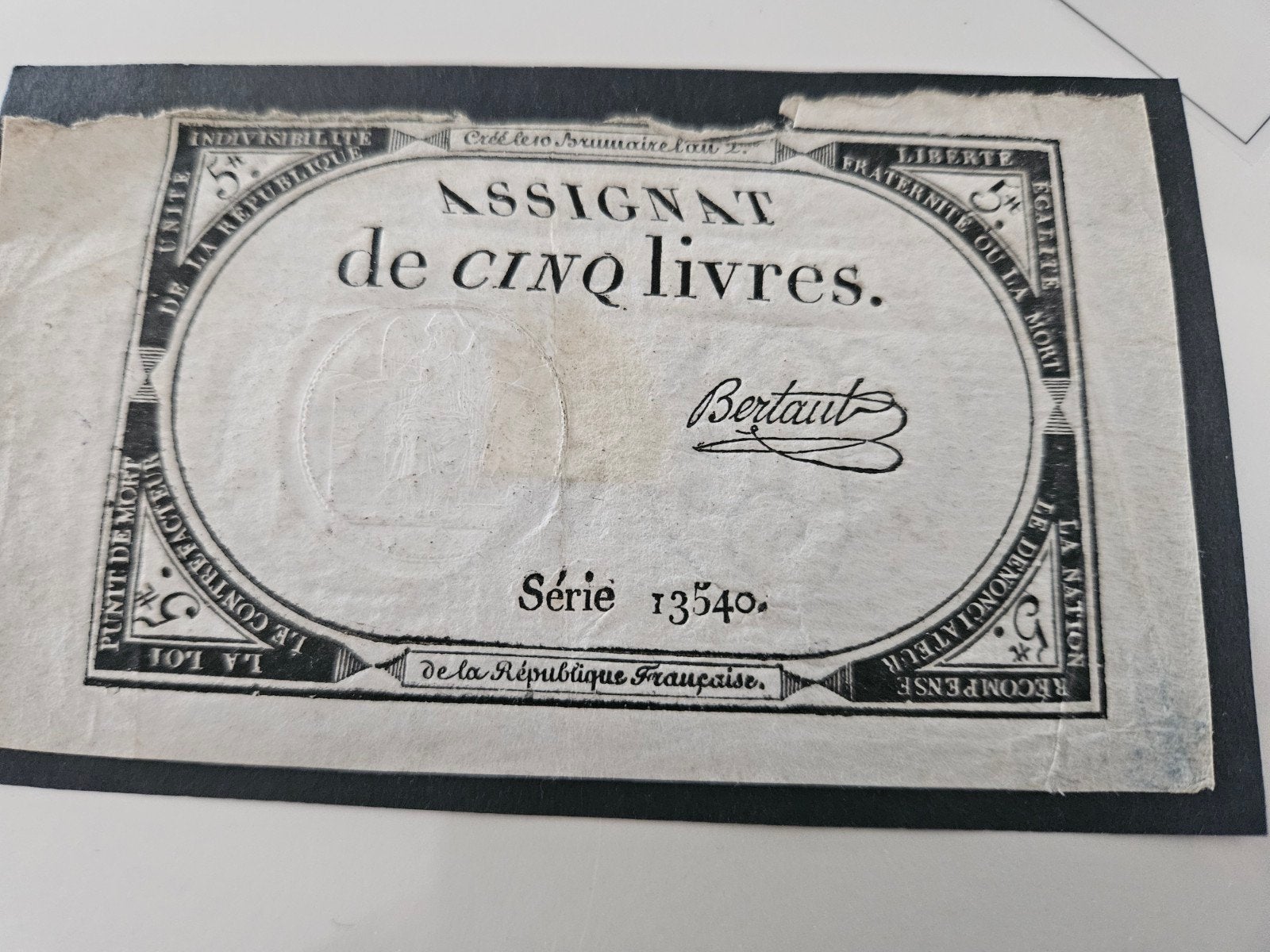 Frankrijk assignaat 5 livres 1793, Verzenden, Frankrijk