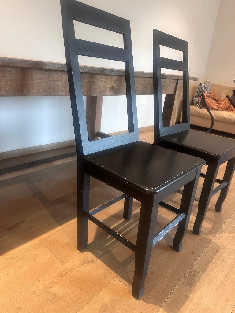 Stoelen (8ex)., Ophalen, Zwart, Rustiek, Zo goed als nieuw