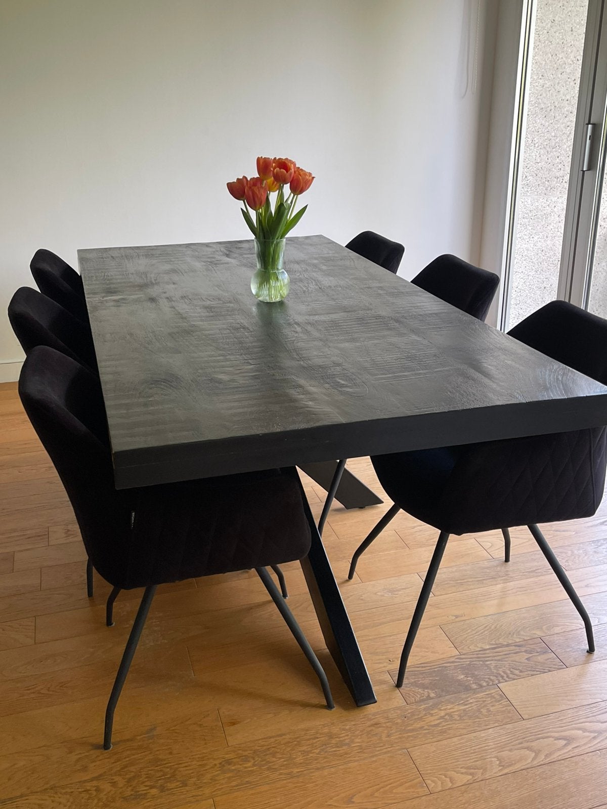 Eettafel met stoelen, Ophalen, Gebruikt, 200 cm of meer, 50 tot 100 cm