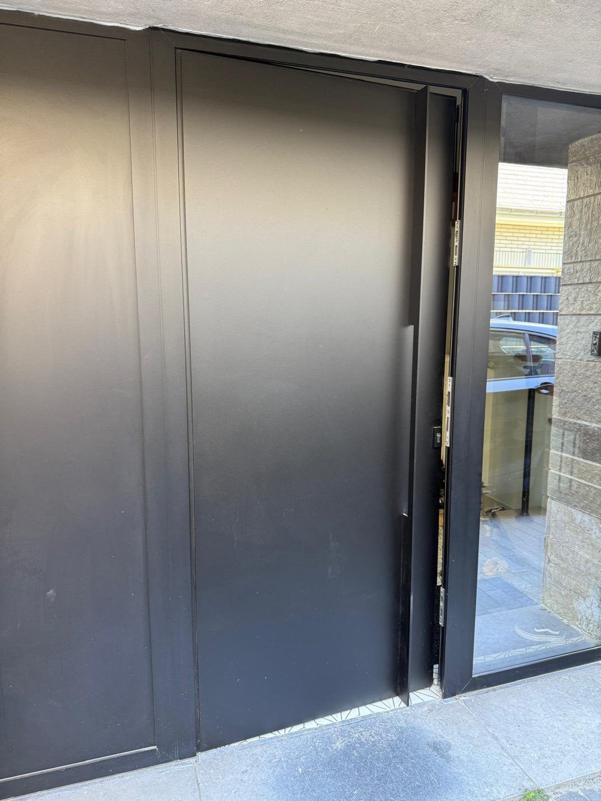 Profel aluminium deur inliggend panneel, Doe-het-zelf en Bouw, Deuren en Vliegenramen, Ophalen, Metaal, 200 tot 215 cm, Buitendeur