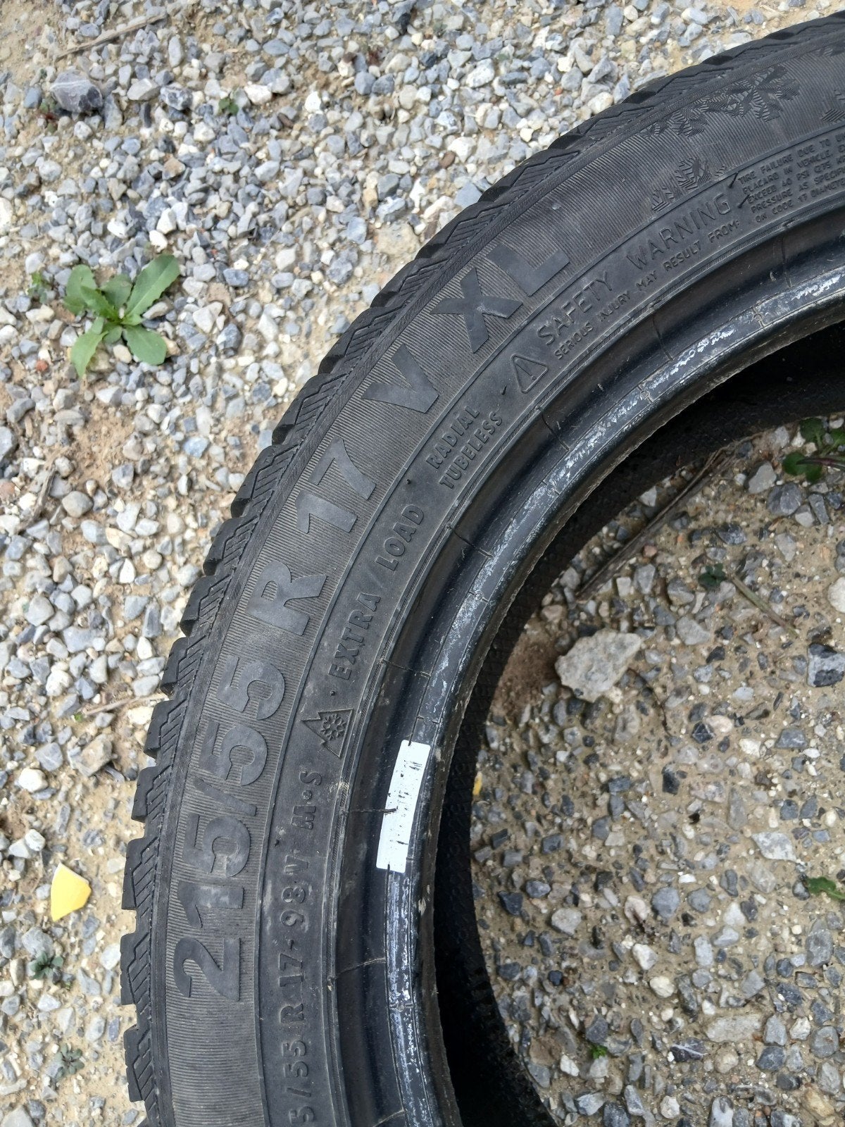 2 pneus hiver 215 55 r17, Enlèvement, Utilisé