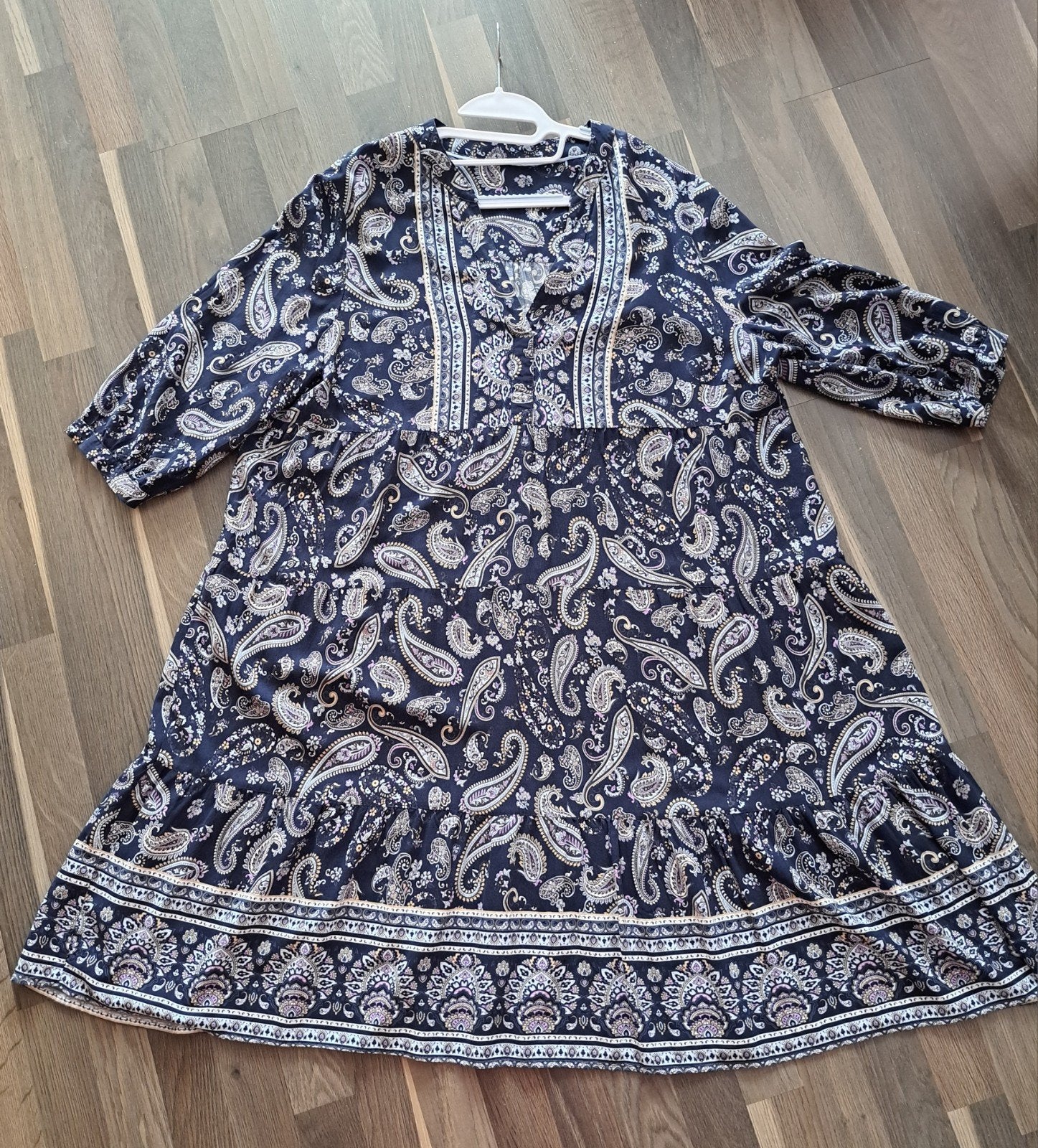 C&A, boho, Paisley Jurk, XXL, Kleding | Dames, Jurken, Blauw, Maat 46/48 (XL) of groter, Ophalen of Verzenden, Zo goed als nieuw