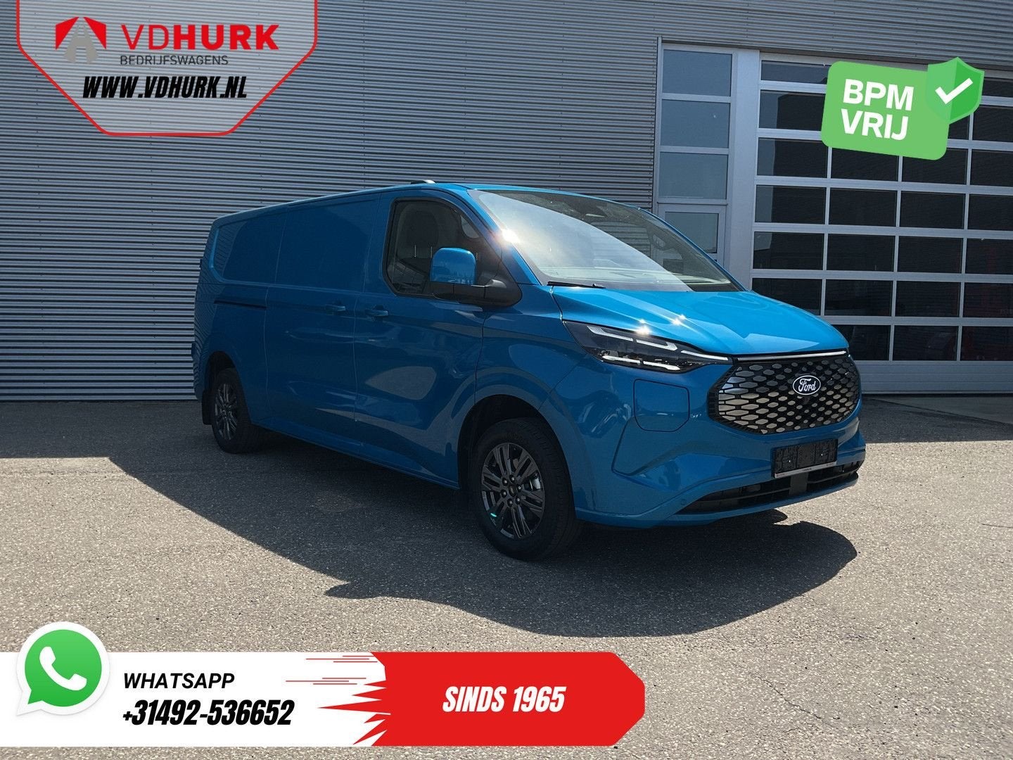 Ford E-Transit Custom 218 pk 330 km WLTP L2 Limited B&O/ Ada, Auto's, Automaat, Blauw, Ford, Te koop