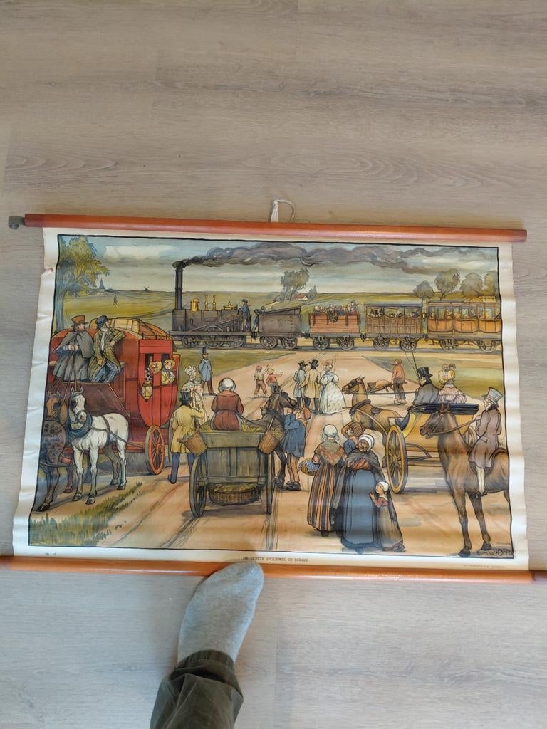 Schoolplaat De eerste spoorweg in België, Ophalen