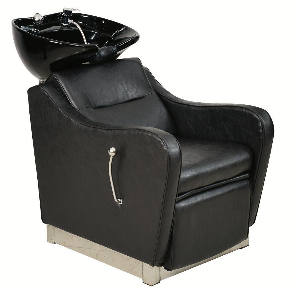 Wasunit zwart voetsteun kapper kapsalon black wash hairwash, Zwart, Leer, Nieuw, Ophalen of Verzenden