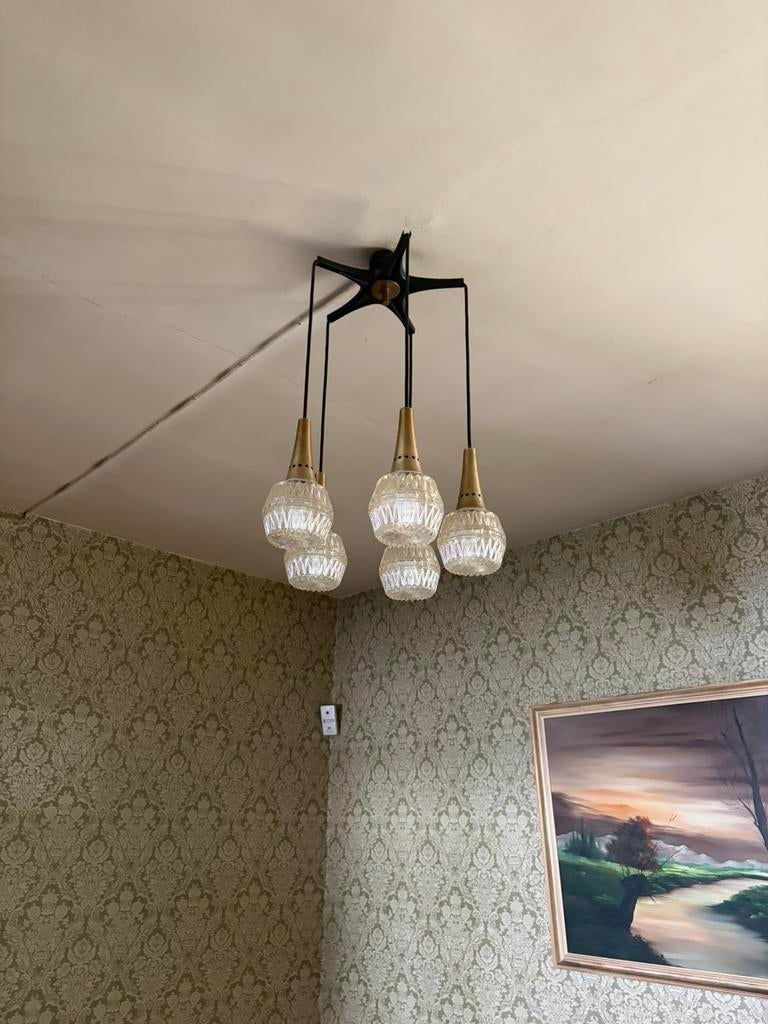 Lustre cascade vintage Baum Leuchten ou Doria Leuchten, Ophalen, Zo goed als nieuw