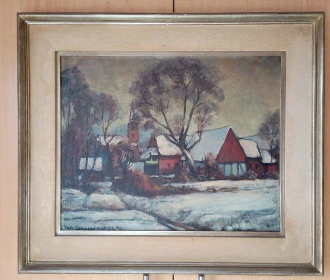 ) – Jan Van Campenhout (1907-1972) – Olieverf op paneel, Antiek en Kunst, Paneel, Gedateerd, Ophalen of Verzenden, Landschap