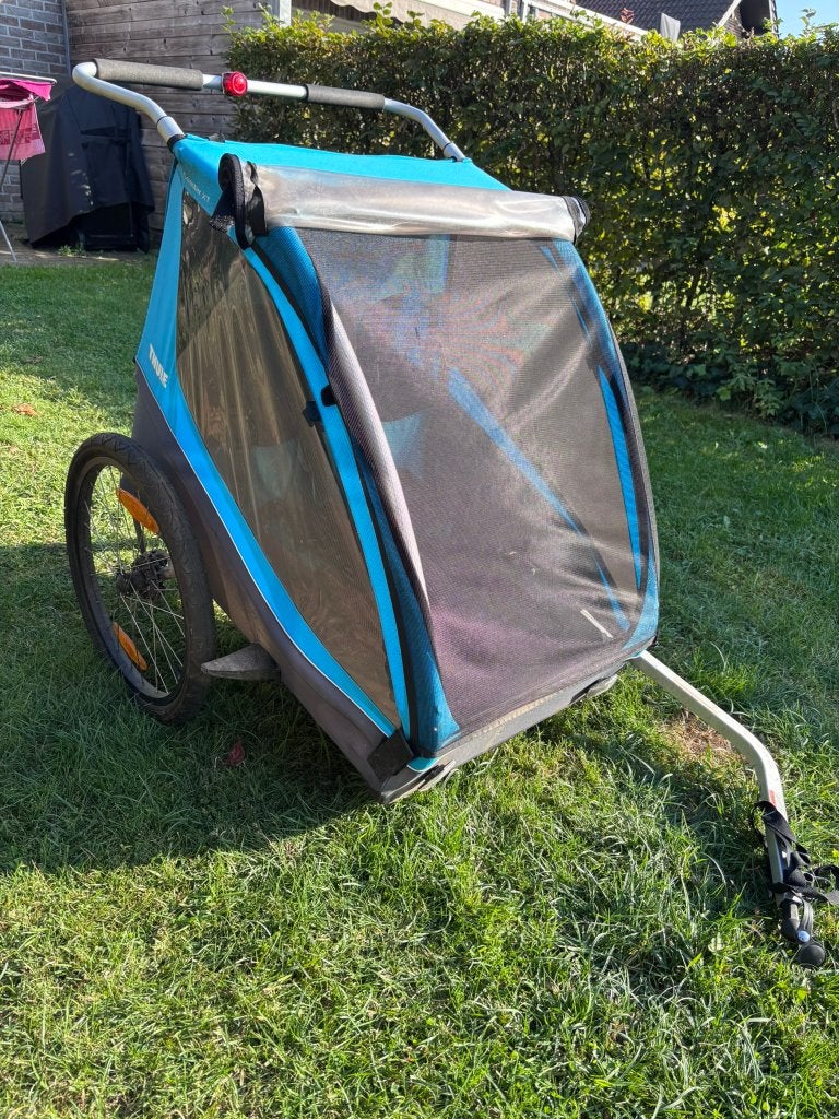 Thule Coaster XT fietskar voor 2 kinderen - €100, Fietsen en Brommers, Ophalen, Gebruikt, Yepp (Thule), Opvouwbaar
