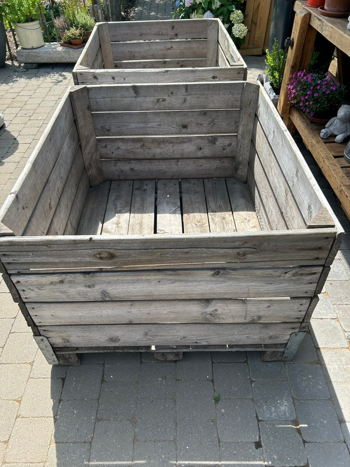Houte fruitbakken 1m20 x1m hoogte 75cm, Tuin en Terras, Ophalen, Zo goed als nieuw