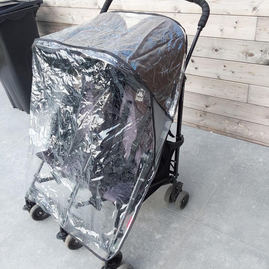 Tweelingbuggy, Kinderen en Baby's, Ophalen, Zo goed als nieuw, Maclaren, Regenhoes
