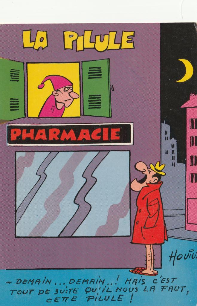 HUMOR -  Morgen ? ,  Nee nu direct wil ik die pil !!, Verzamelen, Postkaarten | Themakaarten, Verzenden, Ongelopen, Overige thema's