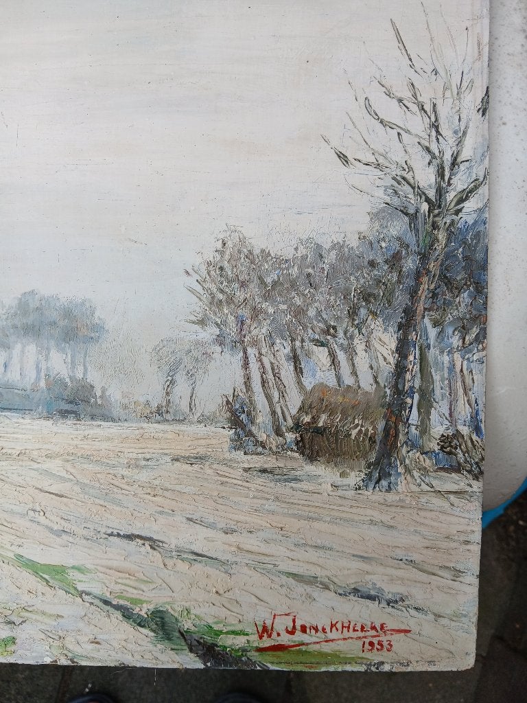 Schilderij W Jonckheere, Ophalen, Gedateerd, Landschap