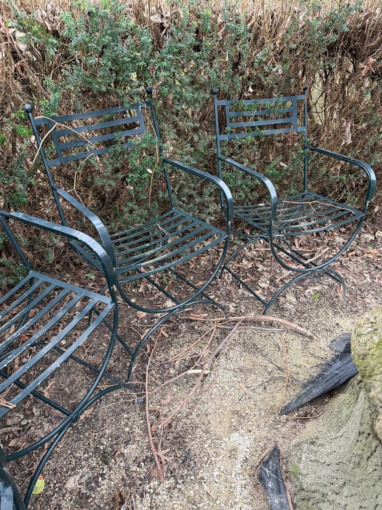 Zeer zware vintage metalen stoelen, Antiek en Kunst, Ophalen