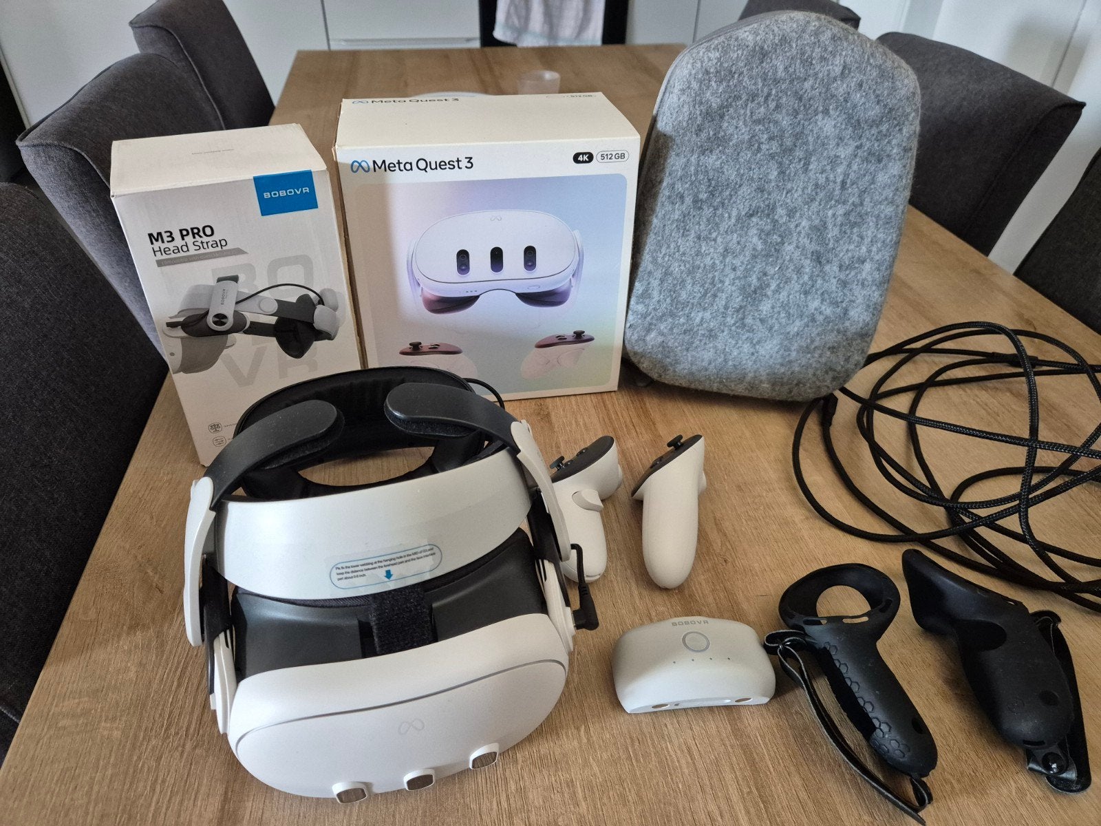 Meta Quest 3 512GB + M3 PRO Head Strap (extra batterij), Ophalen, VR-bril