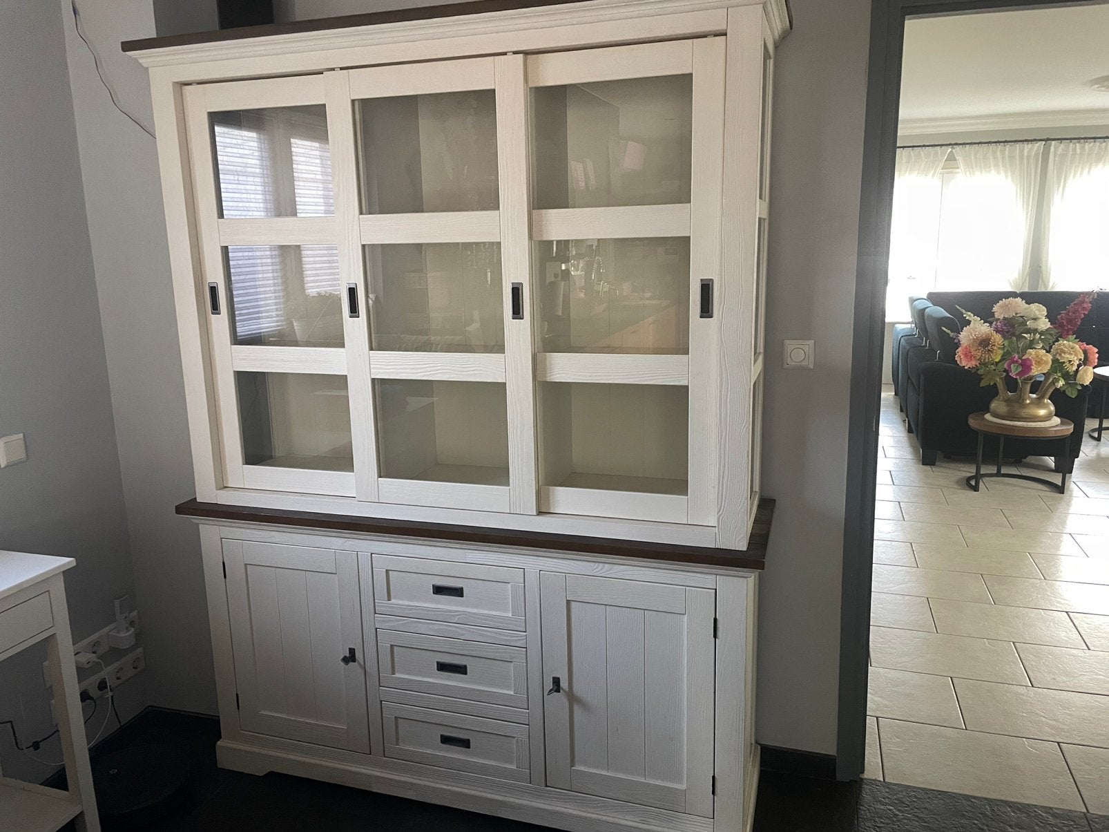 Vitrine kast, Maison & Meubles, Armoires | Buffets, Comme neuf, 200 cm ou plus, 150 à 200 cm, 25 à 50 cm, Avec tiroir(s), Avec porte(s)