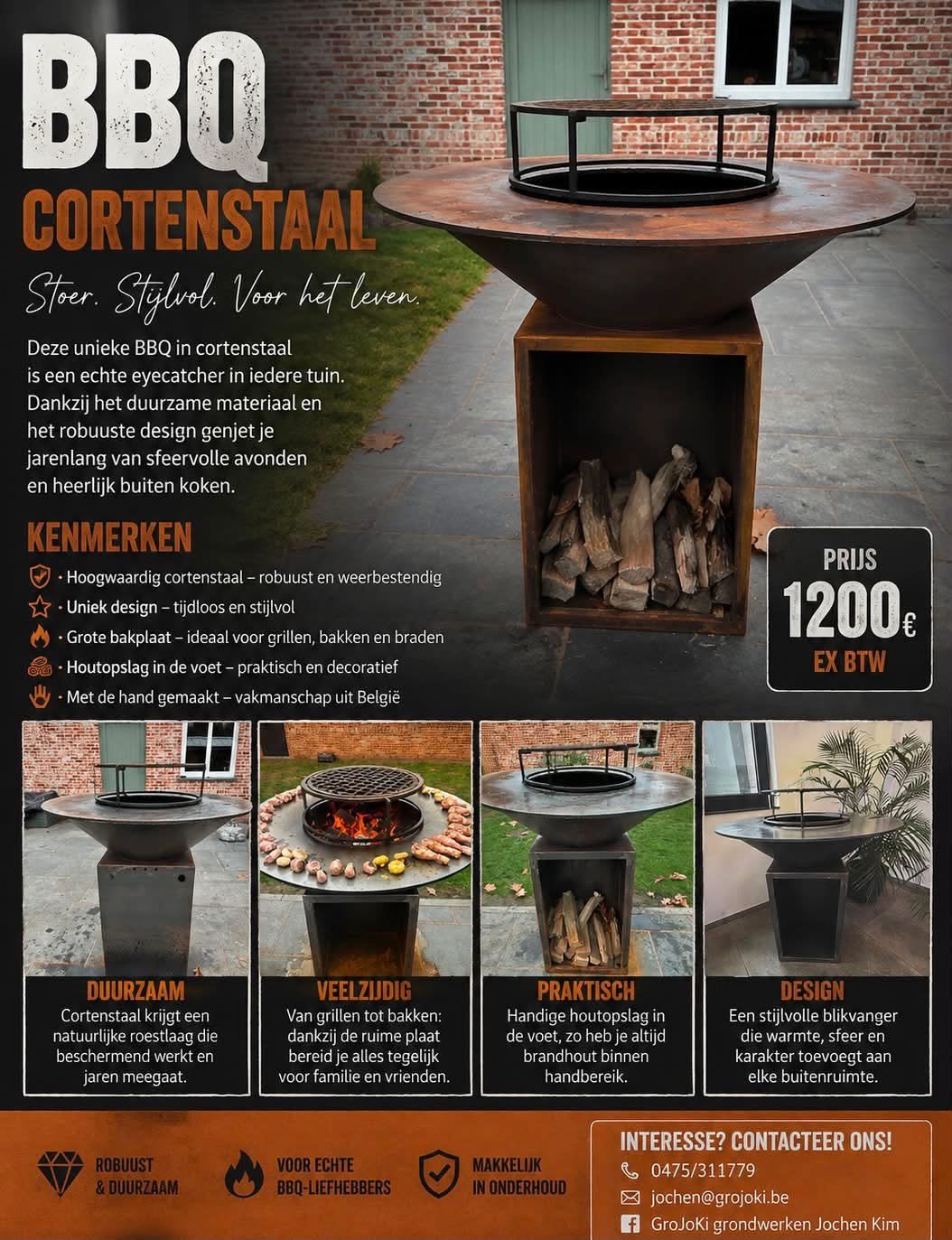 Bbq cortenstaal, Ophalen, Nieuw