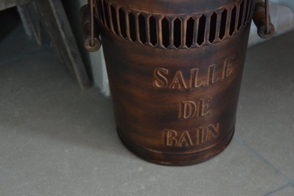 Vuilbakje -Salle de bain roestig- Landelijk, Ophalen of Verzenden, Nieuw, Bruin, Toilet-accessoire