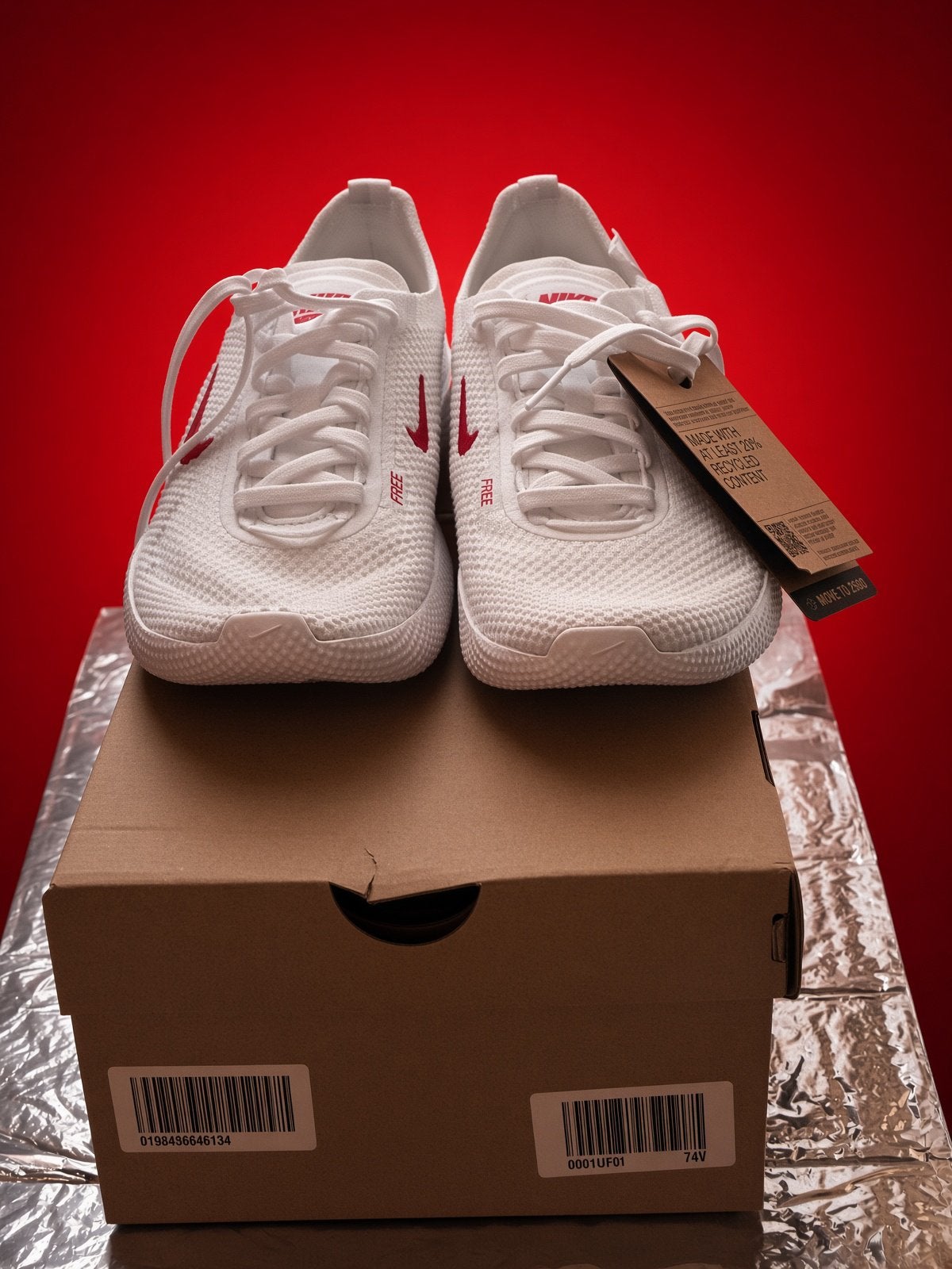Nike Free 2025 Maat EU38,5 Wit/rood, Nieuw, Ophalen of Verzenden, Wit, Sportschoenen