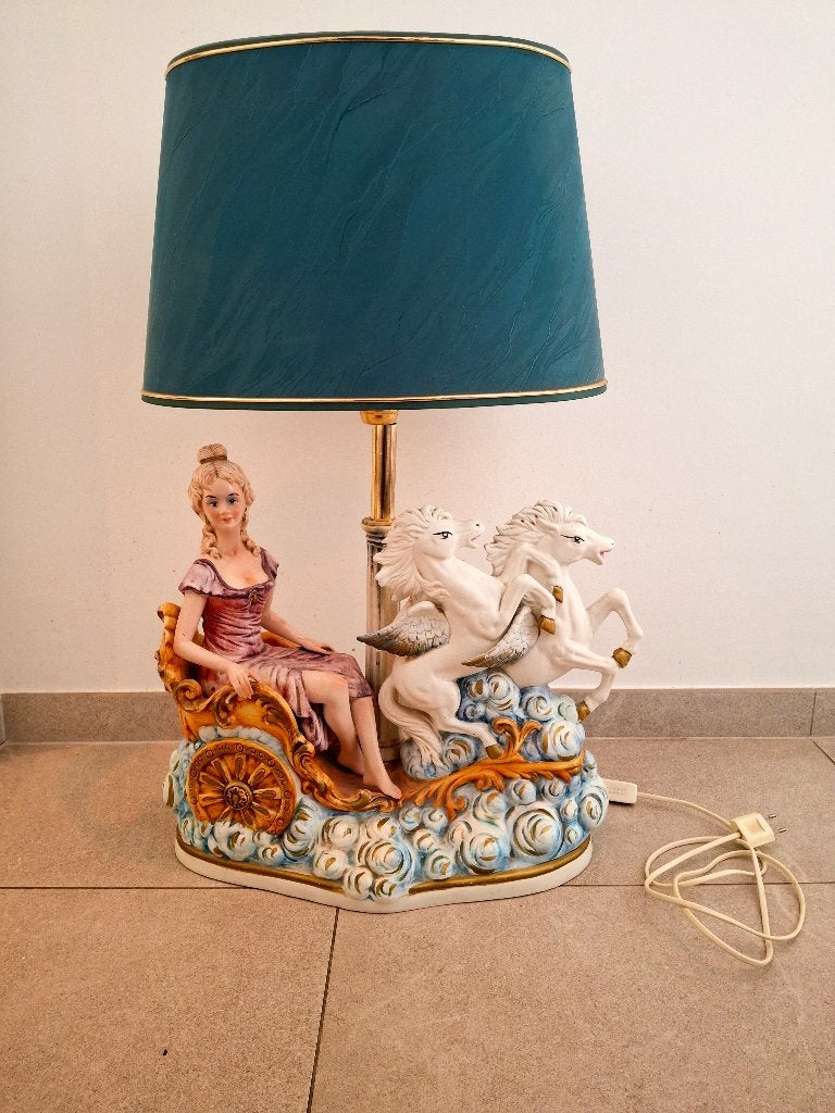 Grote vintage porseleinen tafellamp, Enlèvement