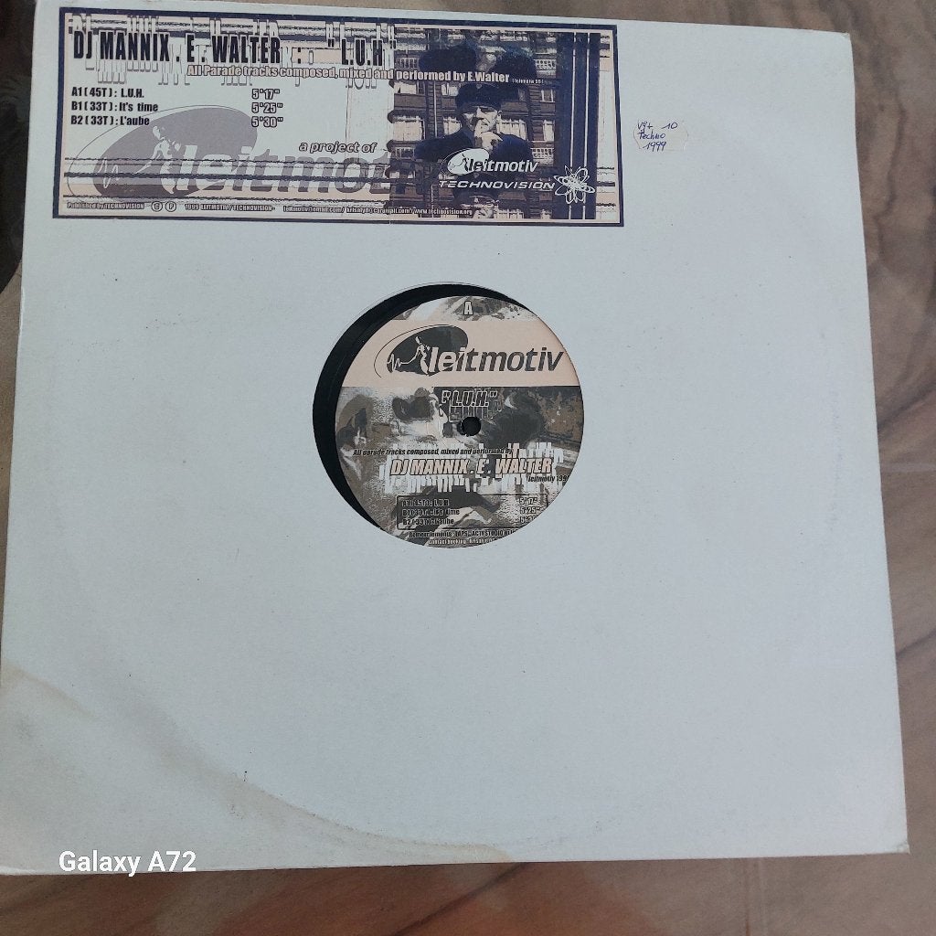 dj mannix & e walter l.u.h. 12 inch maxi, Cd's en Dvd's, Vinyl | Dance en House, Gebruikt, Ophalen of Verzenden, Techno, 12 inch