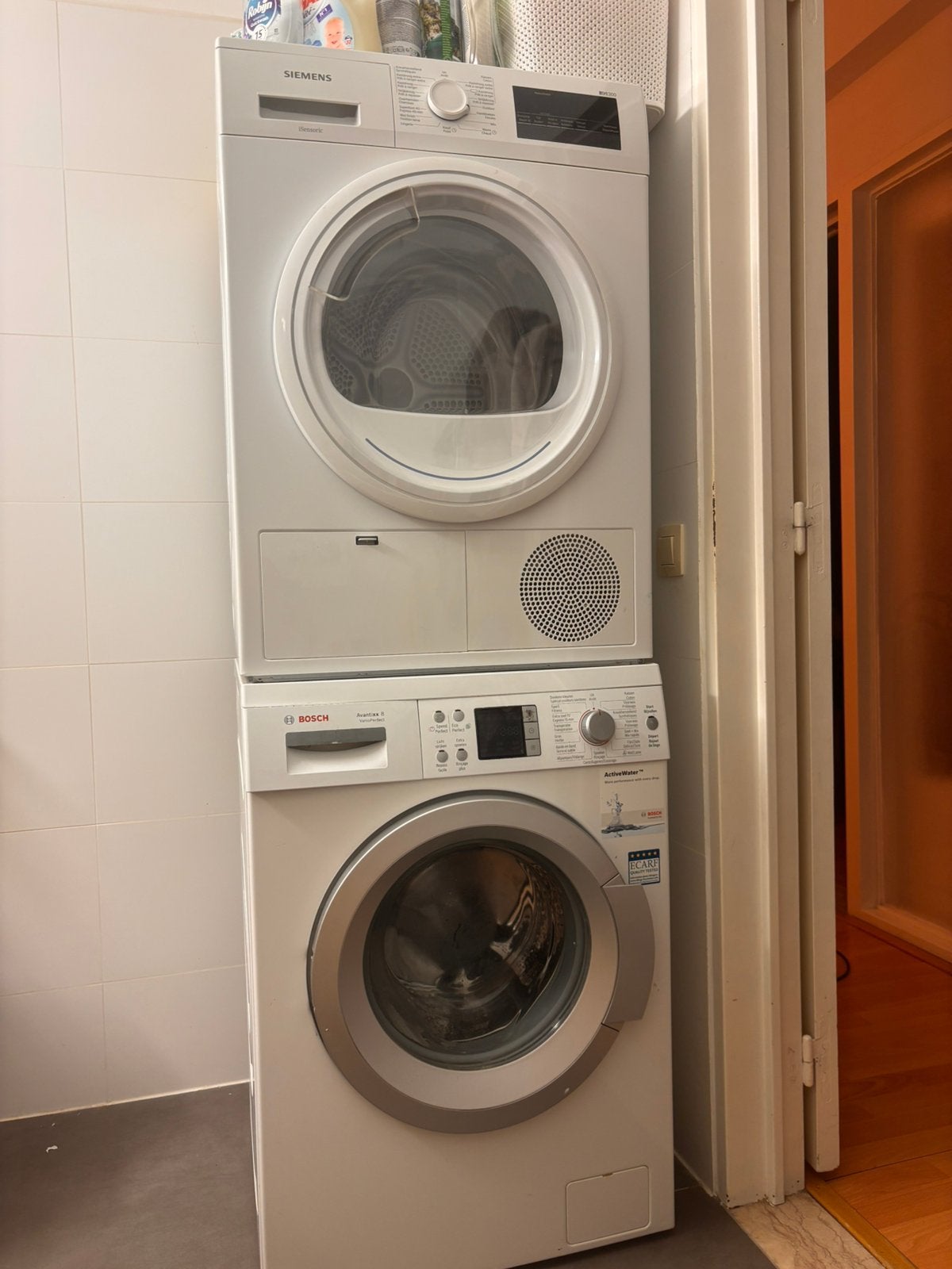 Sèche-linge Siemens + lave-linge Bosch - fonctionne bien -, Electroménager, Lave-linge, Enlèvement, Comme neuf