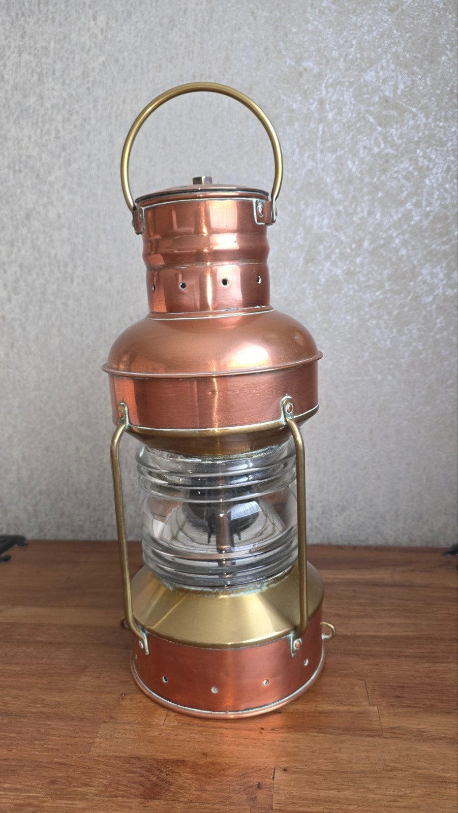 Audentieke antieke koperen scheepslamp, Collections, Marine, Enlèvement