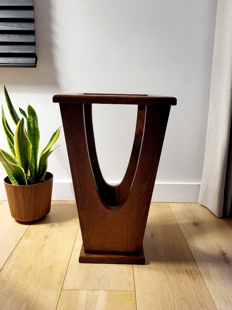 Vintage houten paraplubak – mid-century design (jaren 60), Ophalen, Hout