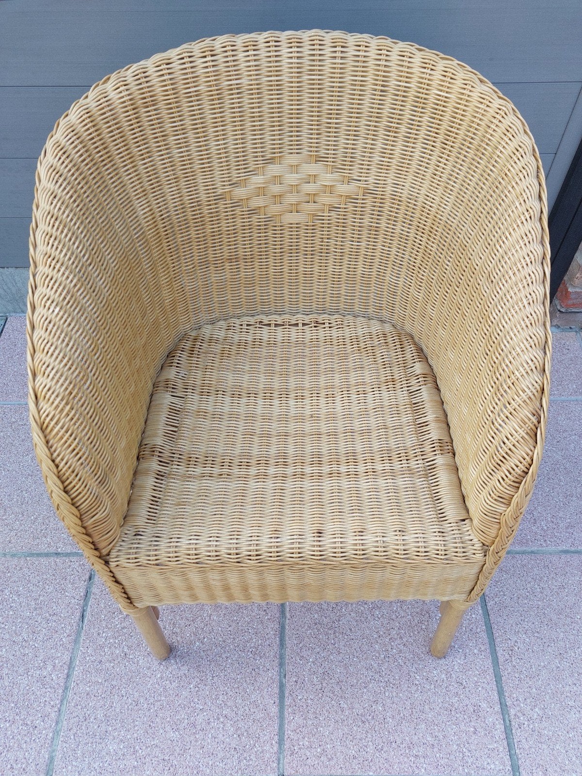 Rotan zetel, Ophalen, Gebruikt, Bruin, Riet of Rotan