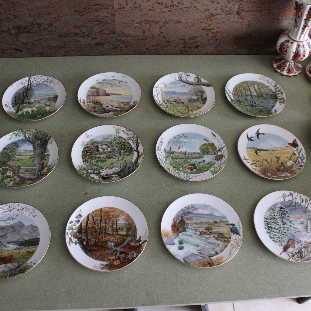Set 12 sierborden porselein Royal Worcester 1979 21 cm, Antiek en Kunst, Ophalen of Verzenden