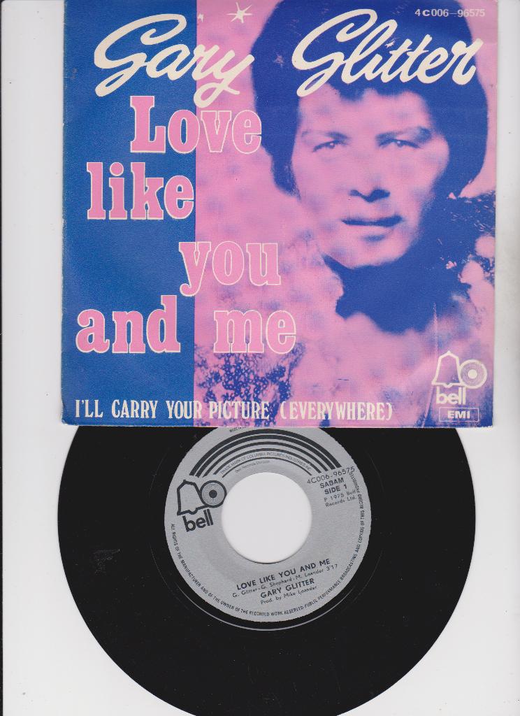 Gary Glitter – Love Like You And Me   nMINT  1975, Cd's en Dvd's, Vinyl Singles, Zo goed als nieuw, Beschermende buitenhoes, Fotohoes
