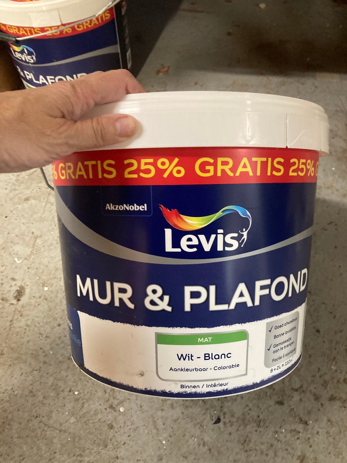 Neuf ! 3 pots de 10 litres Levis blanc, Doe-het-zelf en Bouw, Ophalen, Nieuw, Wit, Verf