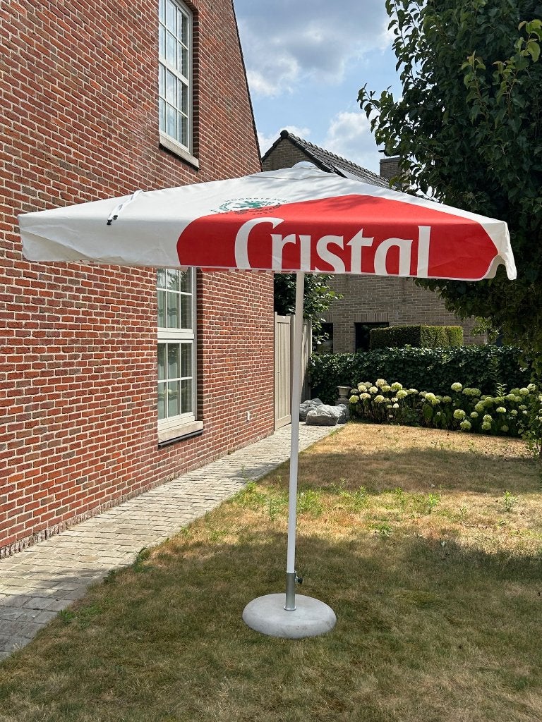 parasol + voet cristal alken nieuw, Ophalen