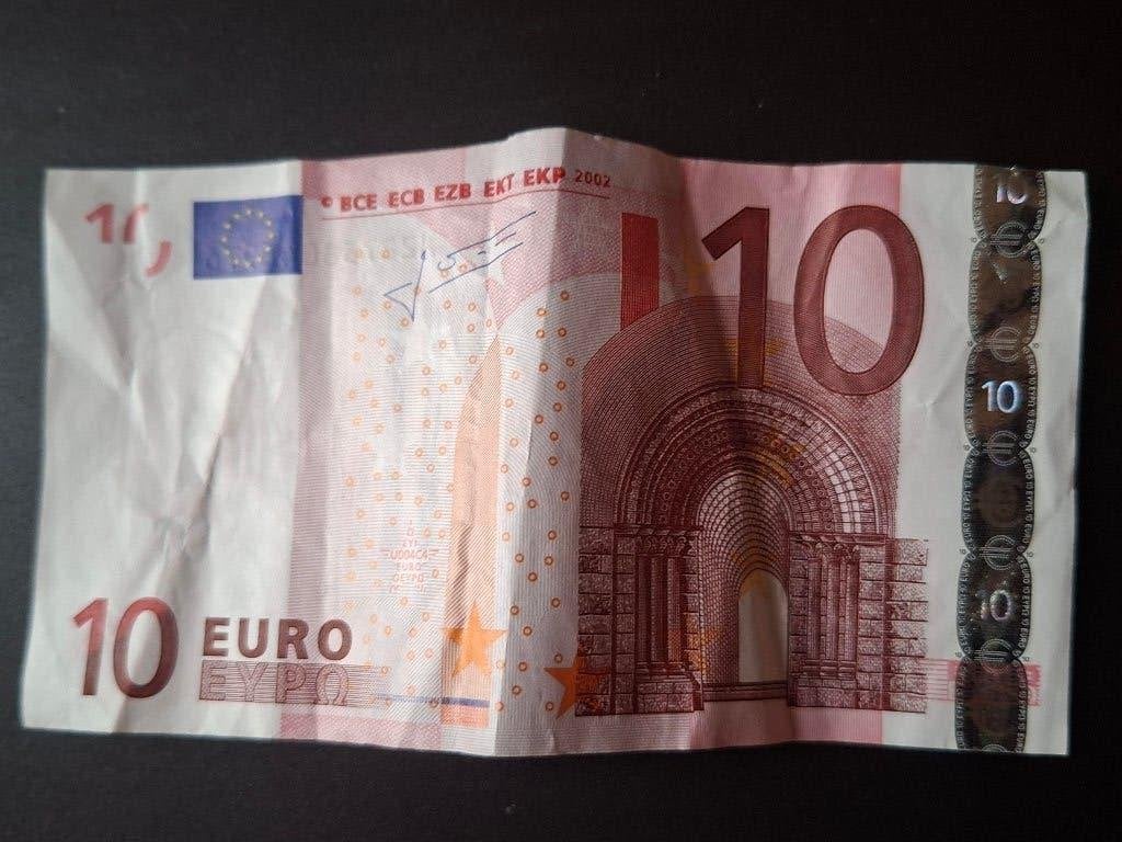 2002 Portugal 10 euros ancienne série Trichet code U004, Envoi, Portugal, 10 euros, Billets en vrac