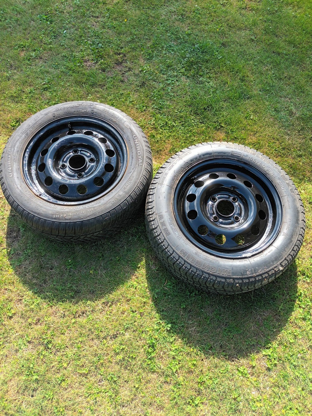 2 velgen met banden 185/60/R14, Auto-onderdelen, Banden en Velgen, 14 inch, 185 mm, Band(en), Ophalen