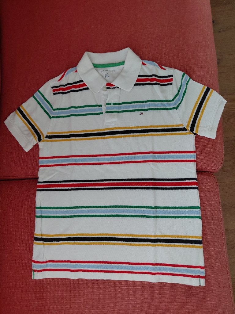 Tommy Hilfiger kinderpoloshirt 100% katoen strepen12-14 j L, Ophalen, Overige typen, Jongen, Tommy Hilfiger